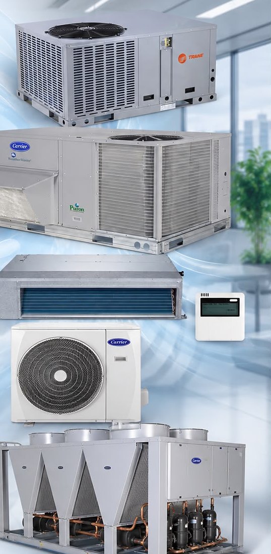 Equipos de aire acondicionado tipo paquete, ducto oculto con termostato, minisplit y equipo de gran capacidad